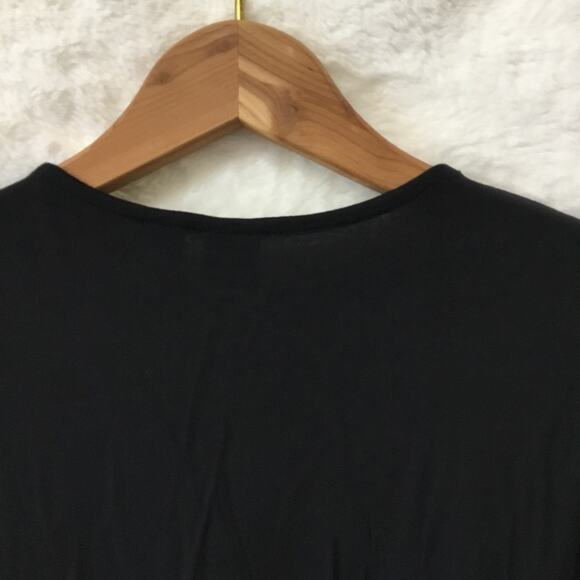 GAP Factory Black Short Sleeve Wrap Dress - Picture 3 of 16